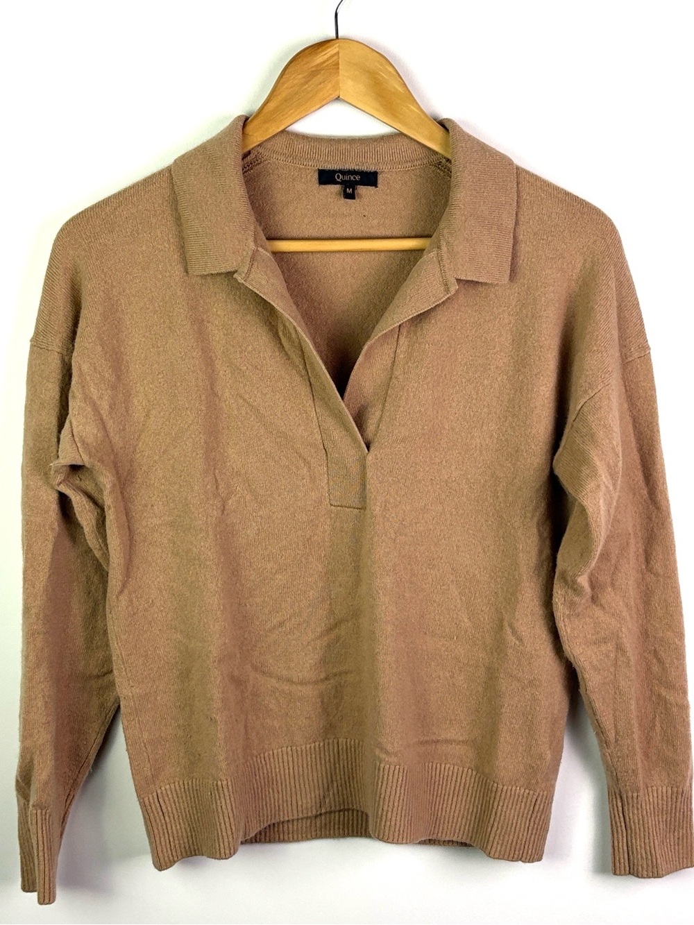 Quince Mongolian 100% Cashmere polo sweater size M